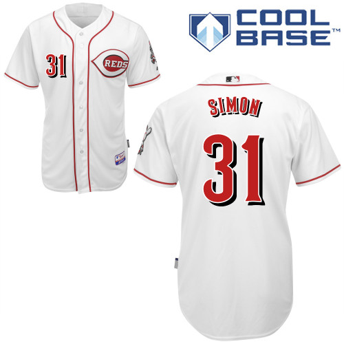 Alfredo Simon #31 MLB Jersey-Cincinnati Reds Men's Authentic Home White Cool Base Baseball Jersey